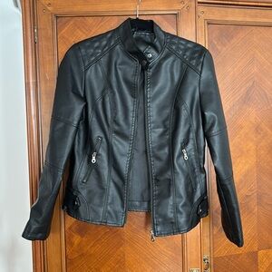 Faux leather black jacket